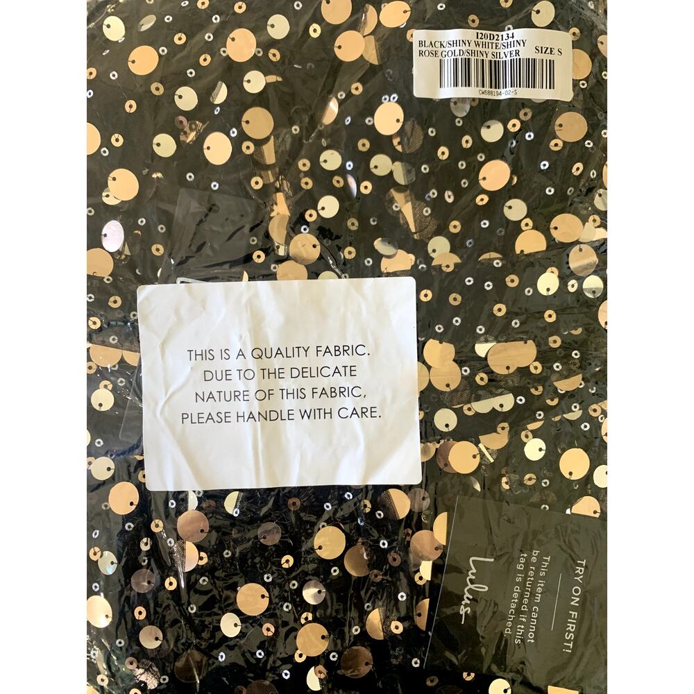 Lulus Shine On You Black Sequin Mini Skater Dress S NWT - Picture 8 of 12